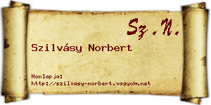 Szilvásy Norbert névjegykártya