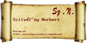 Szilvásy Norbert névjegykártya