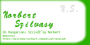 norbert szilvasy business card